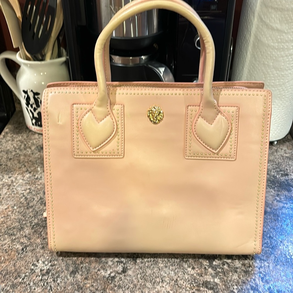 Vintage Anne Klein blush handbag.